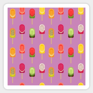 Fruit popsicles - Pink Sticker